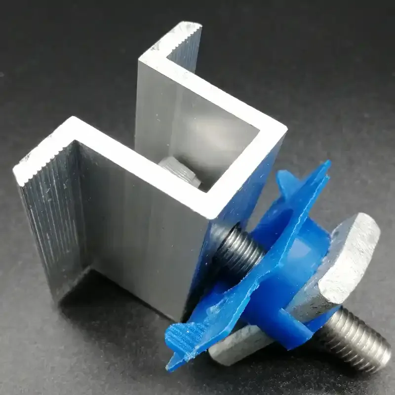 Abrazadera media de aluminio fotovoltaico